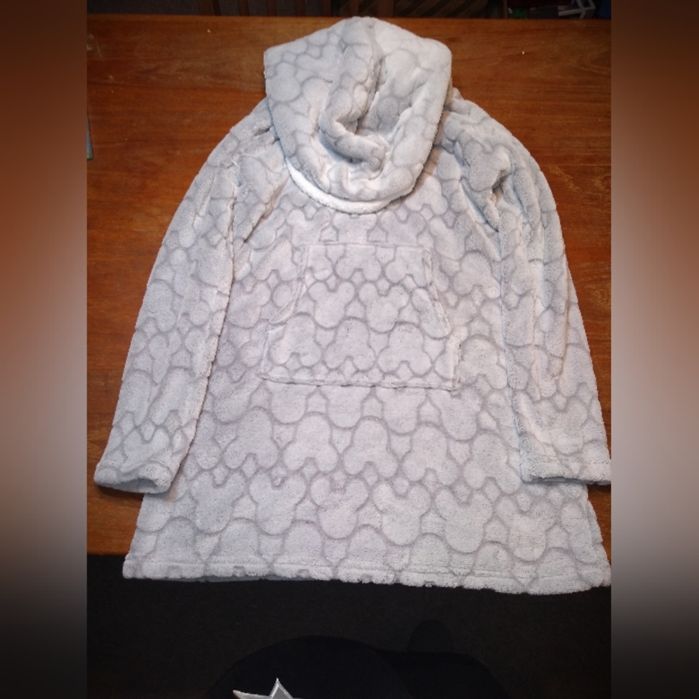Disney Lounge Hoodie, Grey, Size Medium, Mickey Mouse Pattern, Super Soft - Picture 2 of 9